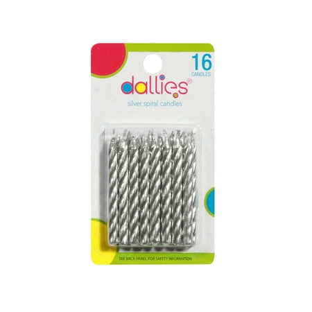 Dallies Silver Spiral Candle 16ct
