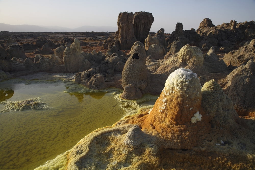 Dallol geothermal area Danakil Depression Ethiopia Canvas Art - Martin RietzeStocktrek Images (34 x 23)