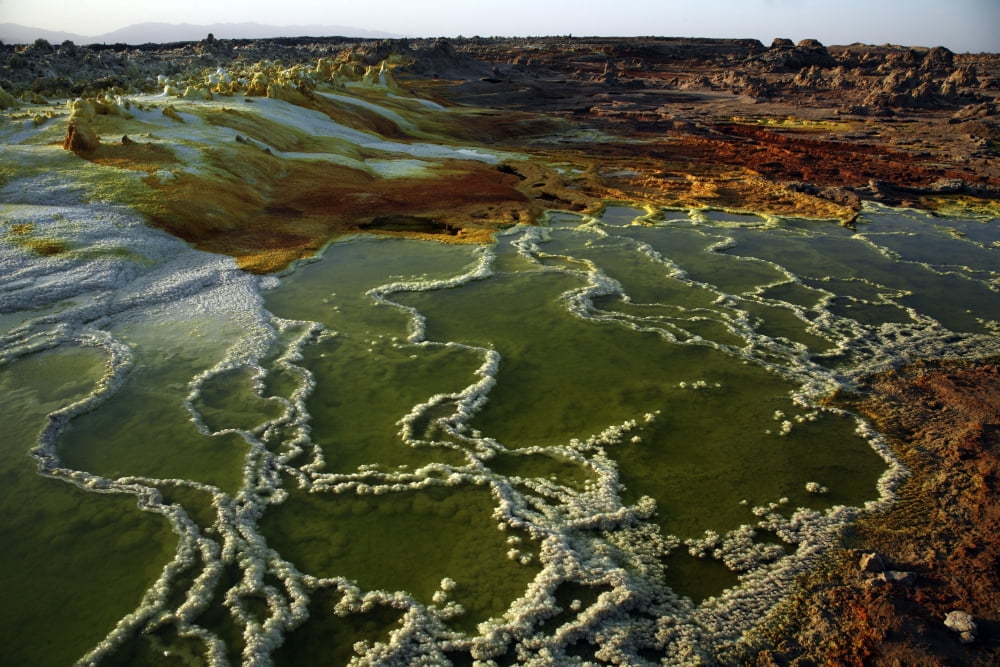 Dallol geothermal area Danakil Depression Ethiopia Canvas Art - Martin RietzeStocktrek Images (34 x 23)