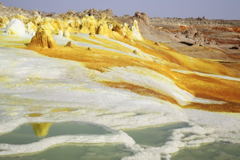 Dallol geothermal area brine hot springs Danakil Depression Ethiopia Canvas Art - Richard RoscoeStocktrek Images (18 x 12)
