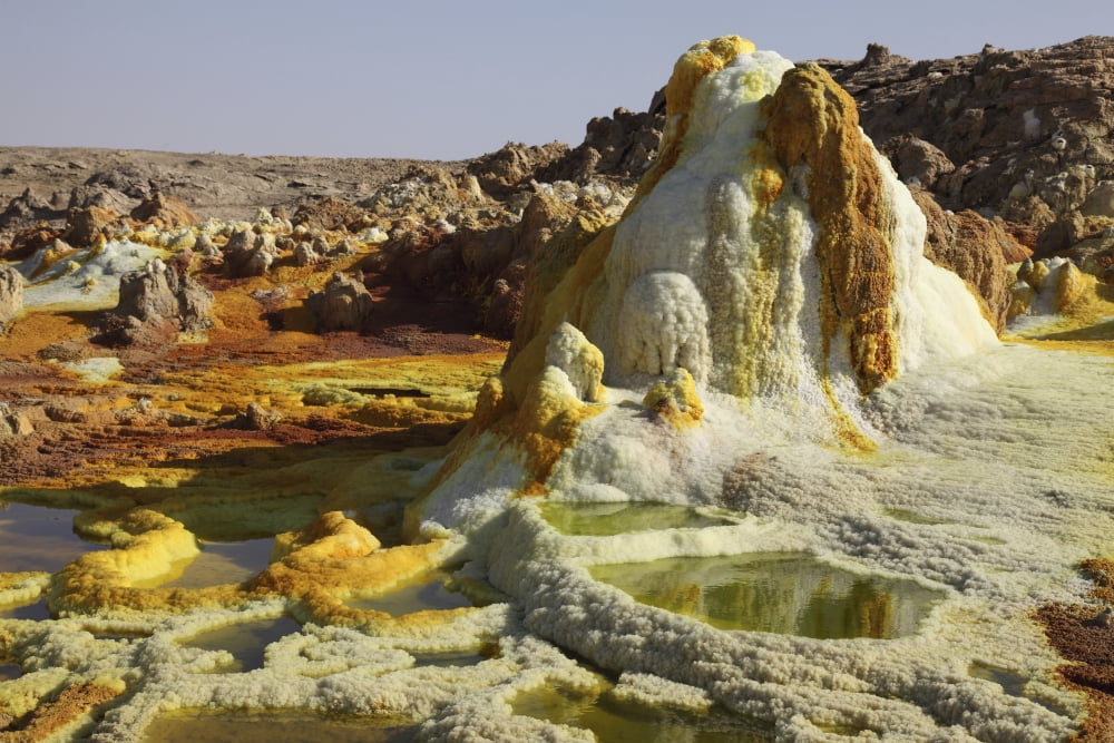 Dallol geothermal area saline hot spring Danakil Depression Ethiopia Canvas Art - Richard RoscoeStocktrek Images (35 x 23)