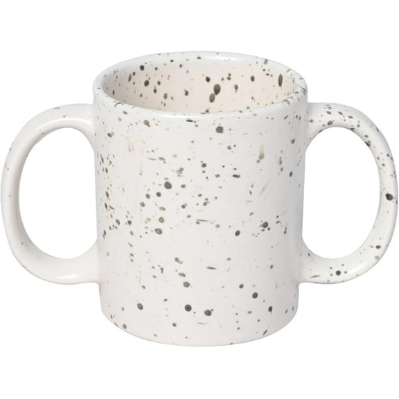 Dalmatian Black Double-Handle Mug for Tremor Support 350 ml (11.83 fl oz) | Easy-Grip Assistive Drinking Cup