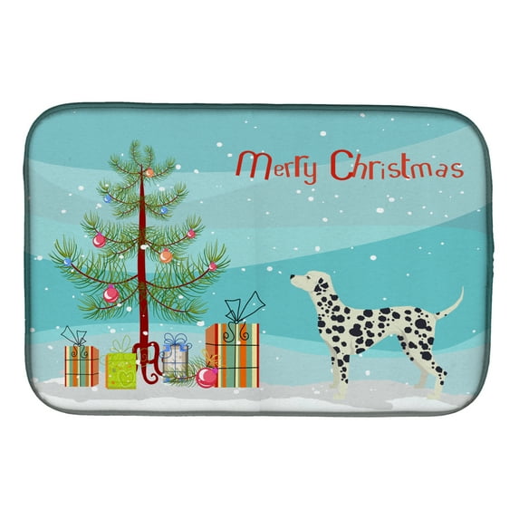 Dalmatian Christmas Tree Dish Drying Mat