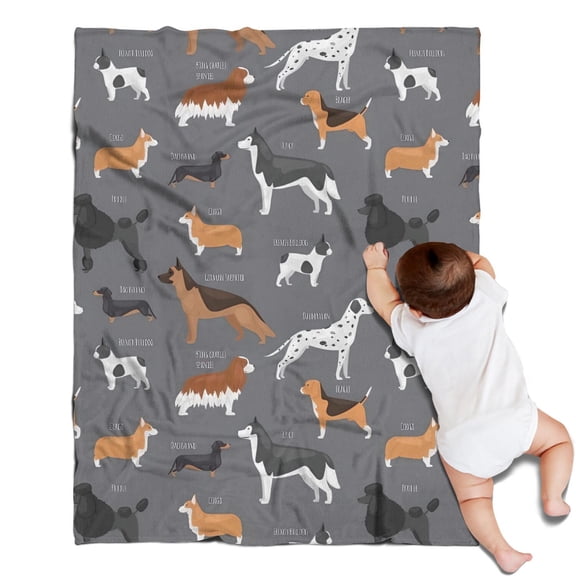 Dalmatian Corgi Bulldog Blanket,Comfortable Soft Flannel Throw Blanket,All Season,Warm Lightweight Blankets for Sofa Bed Couch Living Room Chair,30"x40"(80x100cm)