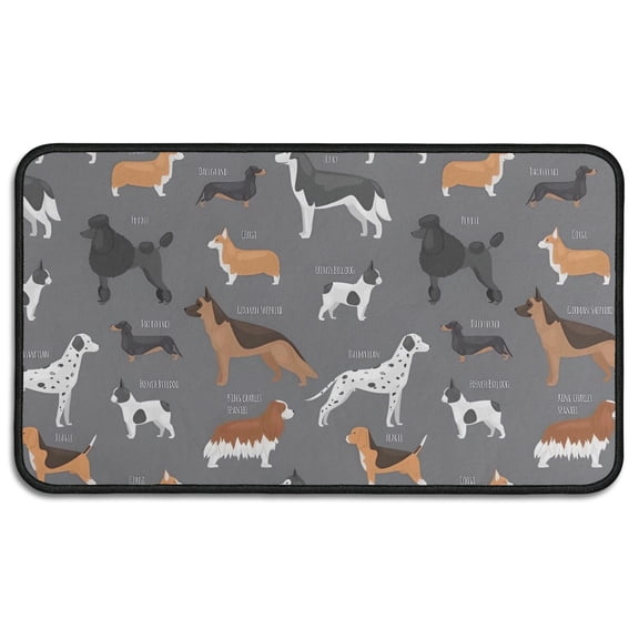 Dalmatian Corgi Bulldog Door Rugs,Washable Non Slip Door Mats Indoor,Decorative Door Mats,Entry Mat Indoor for Entrance,Bedroom,Kitchen,Bathroom,30"x17"