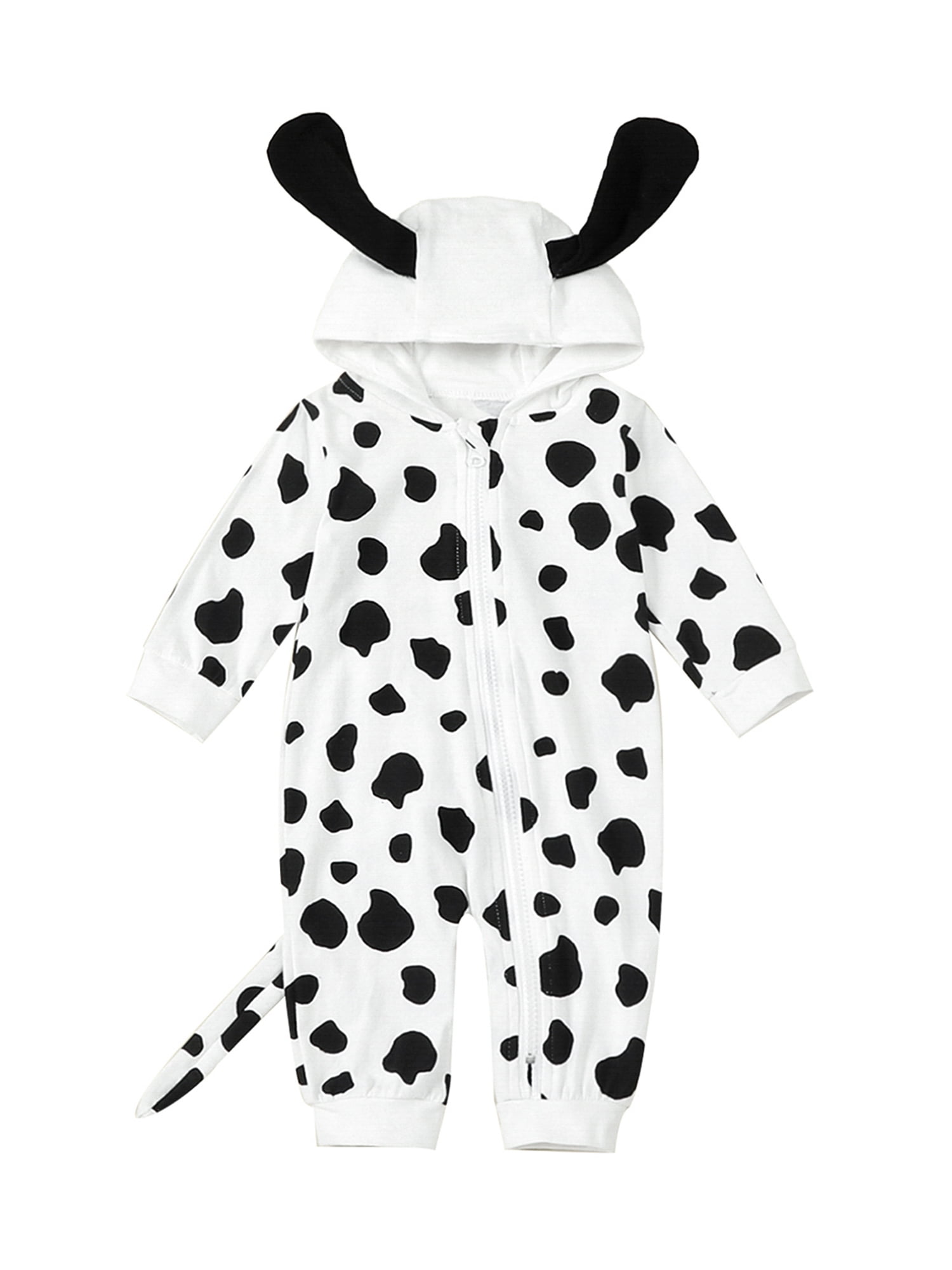 Dalmatian Costume Baby Boy Girl Halloween Outfits Long Sleeve Zip Up