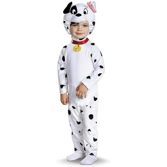 Dalmatian Costume for Toddlers, Officially Licensed 101 Dalmatians Costume Jumpsuit and Headpiece Small (2T)