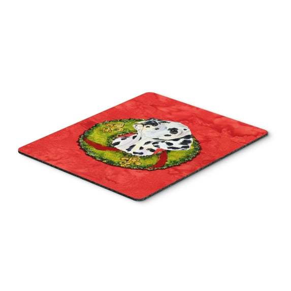 "Dalmatian Cristmas Wreath Mouse Pad Hot Pad or Trivet"