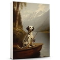 thumbnail image 1 of Dalmatian Cute Dog Fishing Canvas Canvas – Retro Dalmatian Dog Batter in Action With Fishing for Themed Living Room, Pet Shop Decor, 1 of 5