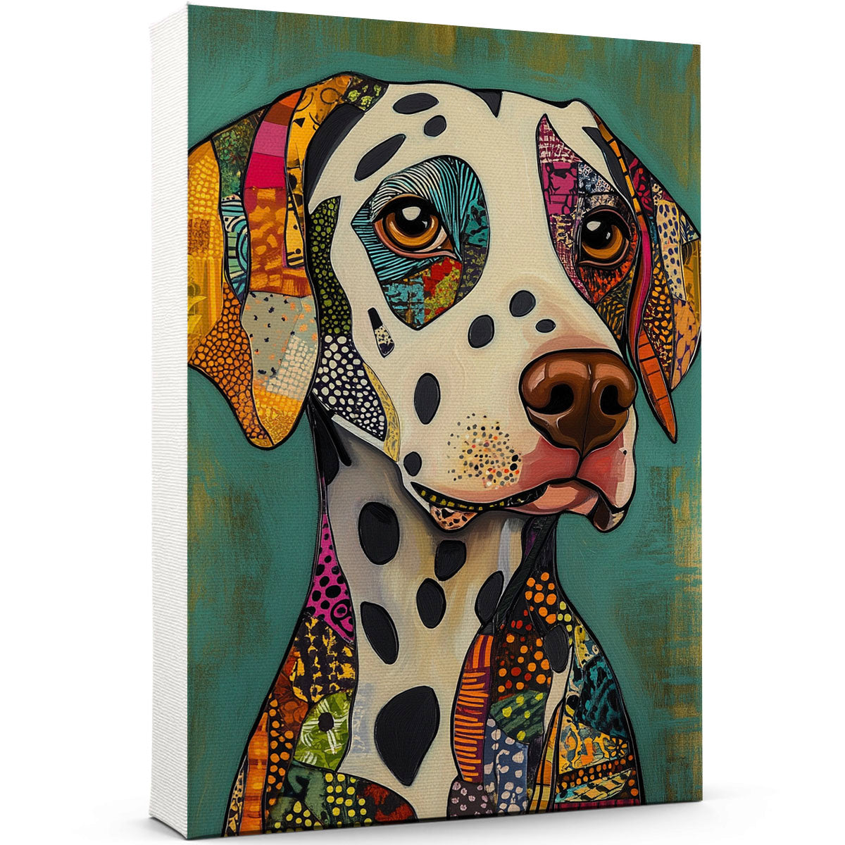 Dalmatian Dog Art Print Poster 8x12in, Wall art Painting Decor, Abstract Funny Dog Canvas Wall ...