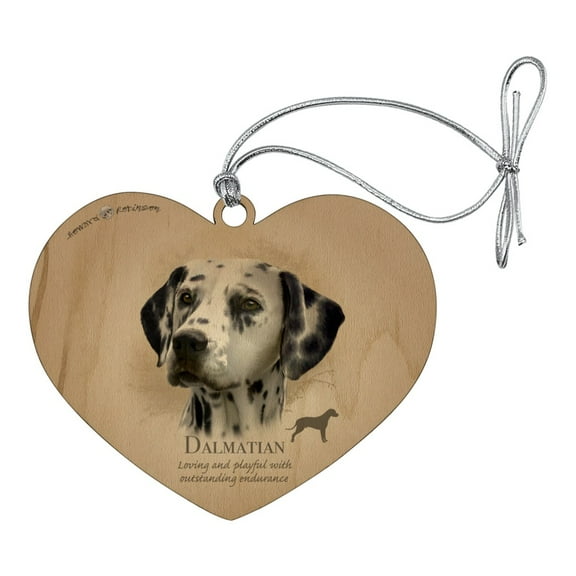 Dalmatian Dog Breed Heart Love Wood Christmas Tree Holiday Ornament