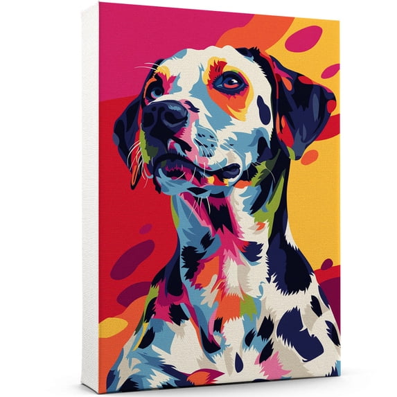 Dalmatian Dog Canvas Wall Art Poster Prints Colorful Pop Animal Art Wall Decor Dog Picture Artwork Pet Dog Painting Poster for Home Bedroom Living Room Decoration Framed