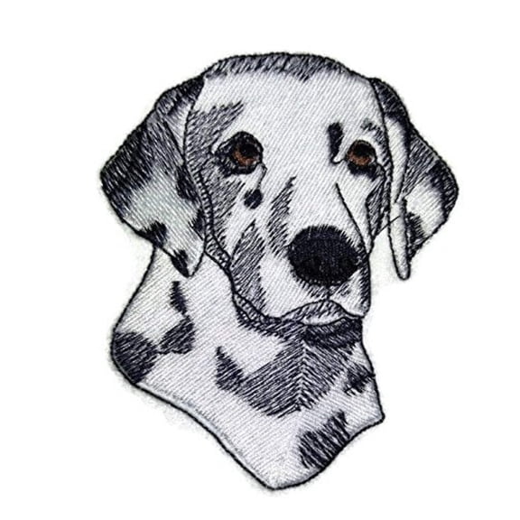 Dalmatian Dog Face Embroidery Iron On/Sew patch [4" x2.5"]