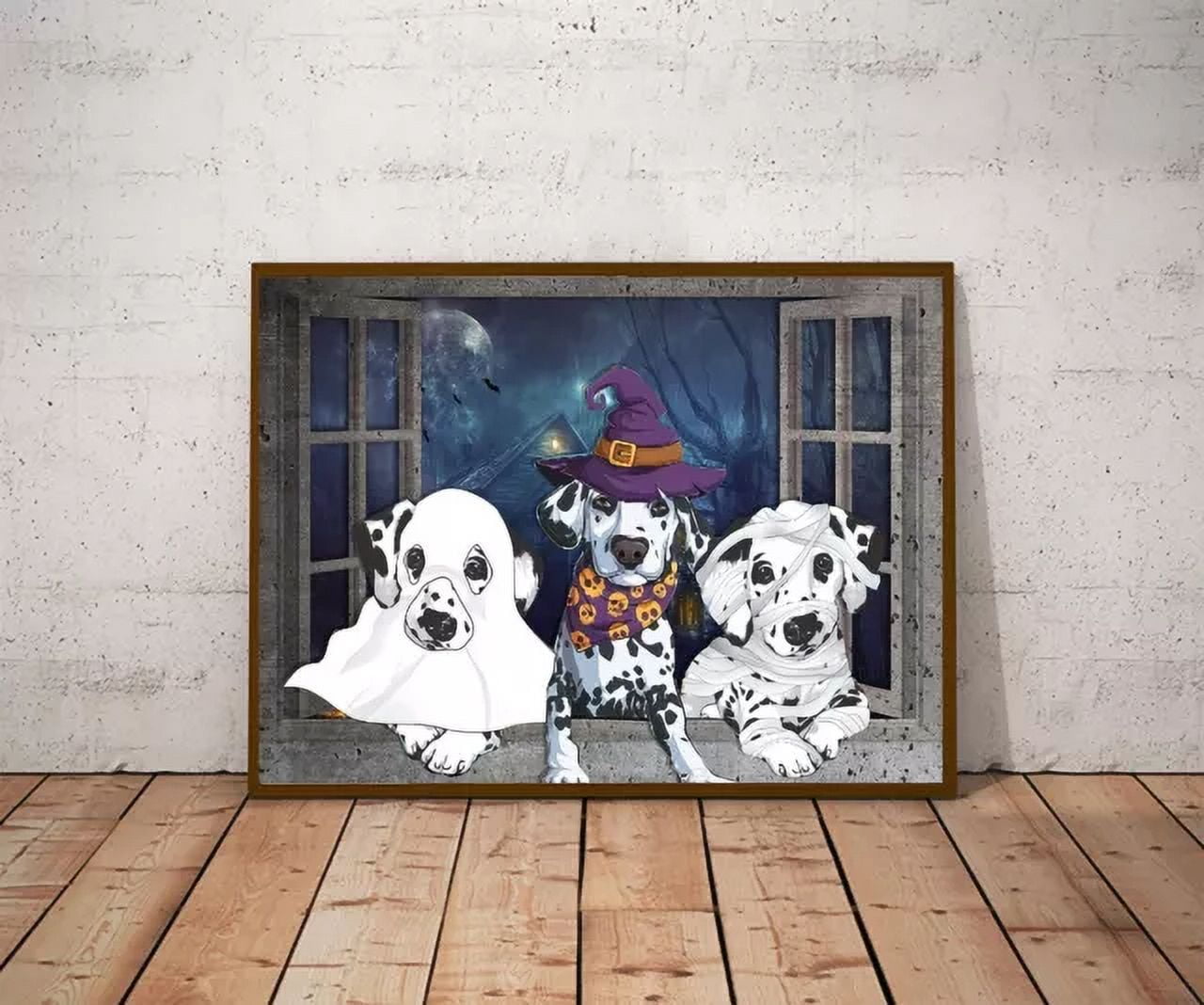 Dalmatian Dog Halloween Vintage Poster Art, Dalmatian Dog Poster Prints ...