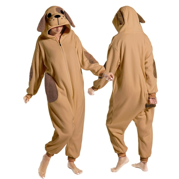 Dalmatian Dog Onesies for Adults Animal Costumes for Adults, Funny Halloween Onesies for Women One Piece Pajamas