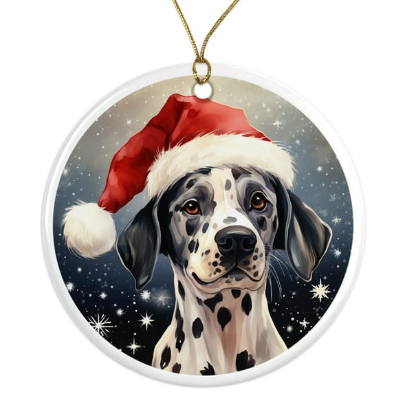 Dalmatian Dog Ornament - Pet Ornament for Christmas Tree - 3" Round Ceramic - Printed in USA - Puppy New Dog - Dog Mom - Dog Dad - Pet Owner - Xmas Decoration DOG079
