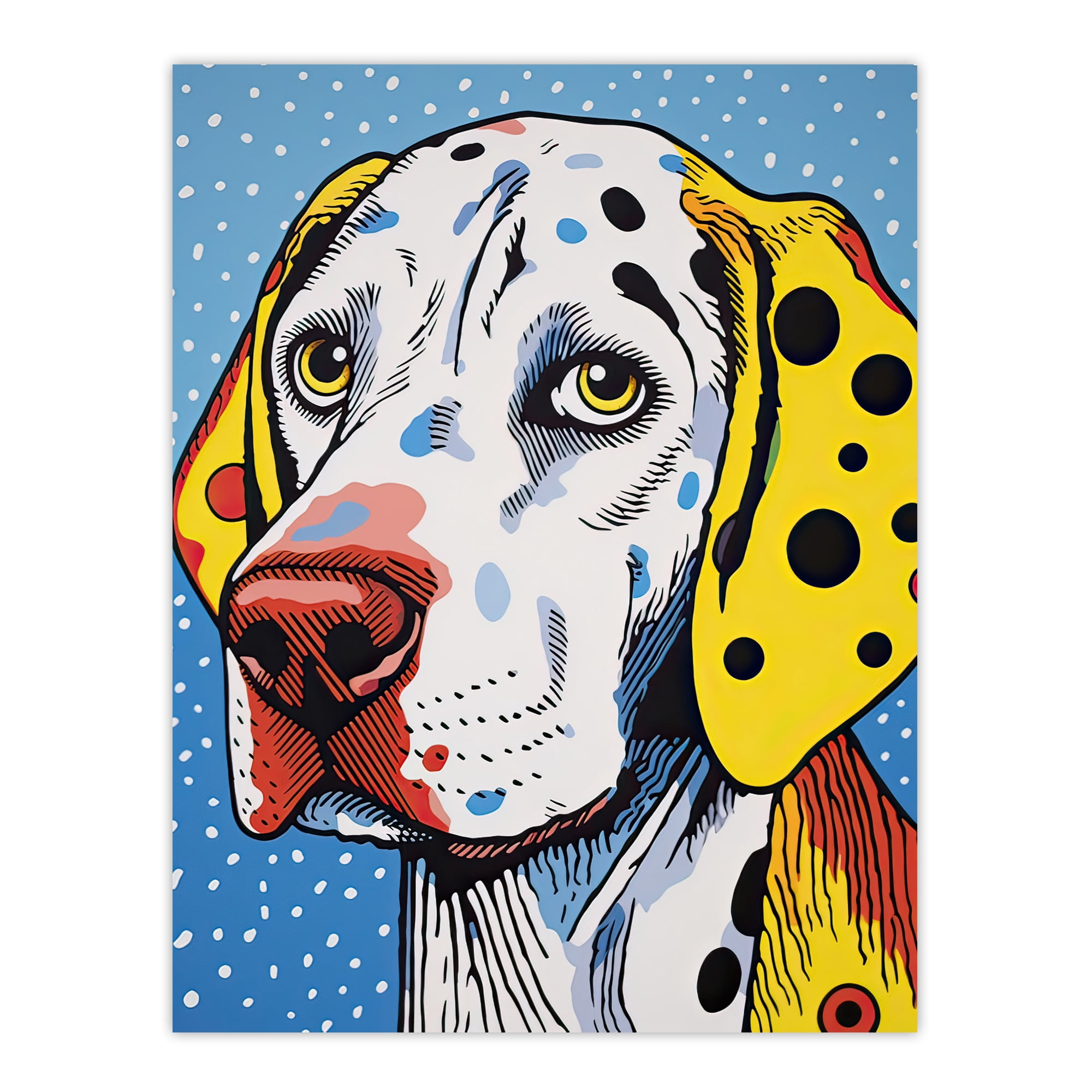 Oopsy Daisys Radley The Dalm Spotted Puppy Wall Art on Blue Canvas