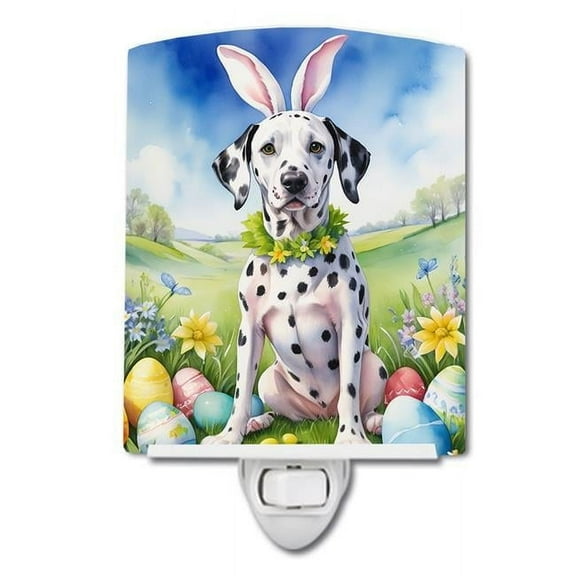 Dalmatian Easter Egg Hunt Ceramic Night Light 4 in x 6 in
