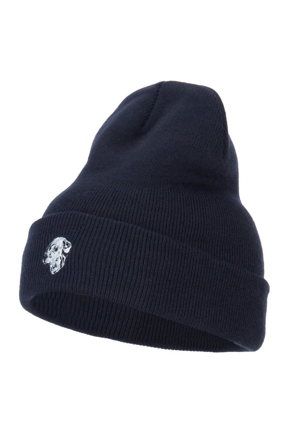 Dalmatian Embroidered Long Beanie - Navy OSFM