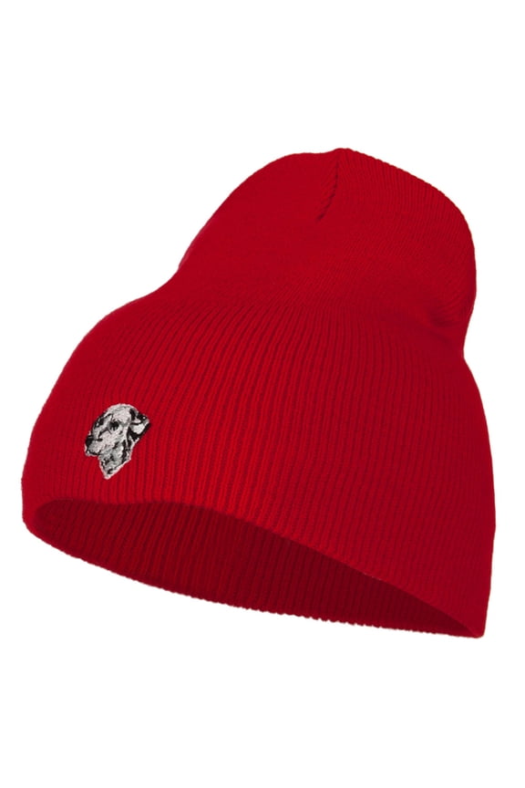 Dalmatian Embroidered Short Beanie - Red OSFM