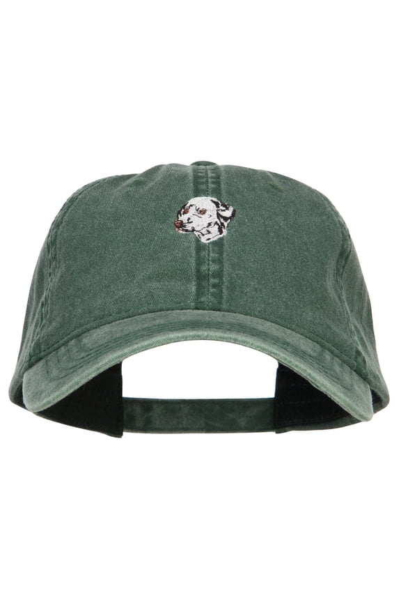 Dalmatian Embroidered Washed Buckled Cap - Dk Green OSFM