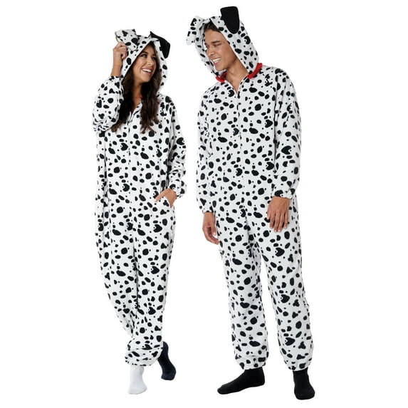 Dalmatian Fleece Jumpsuit Adult Costume