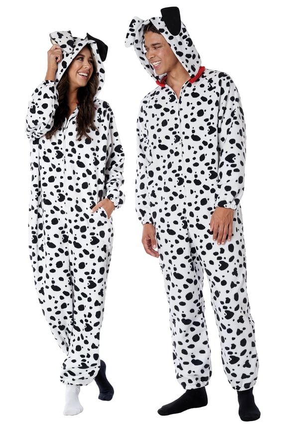 Dalmatian Fleece Jumpsuit Adult Costume