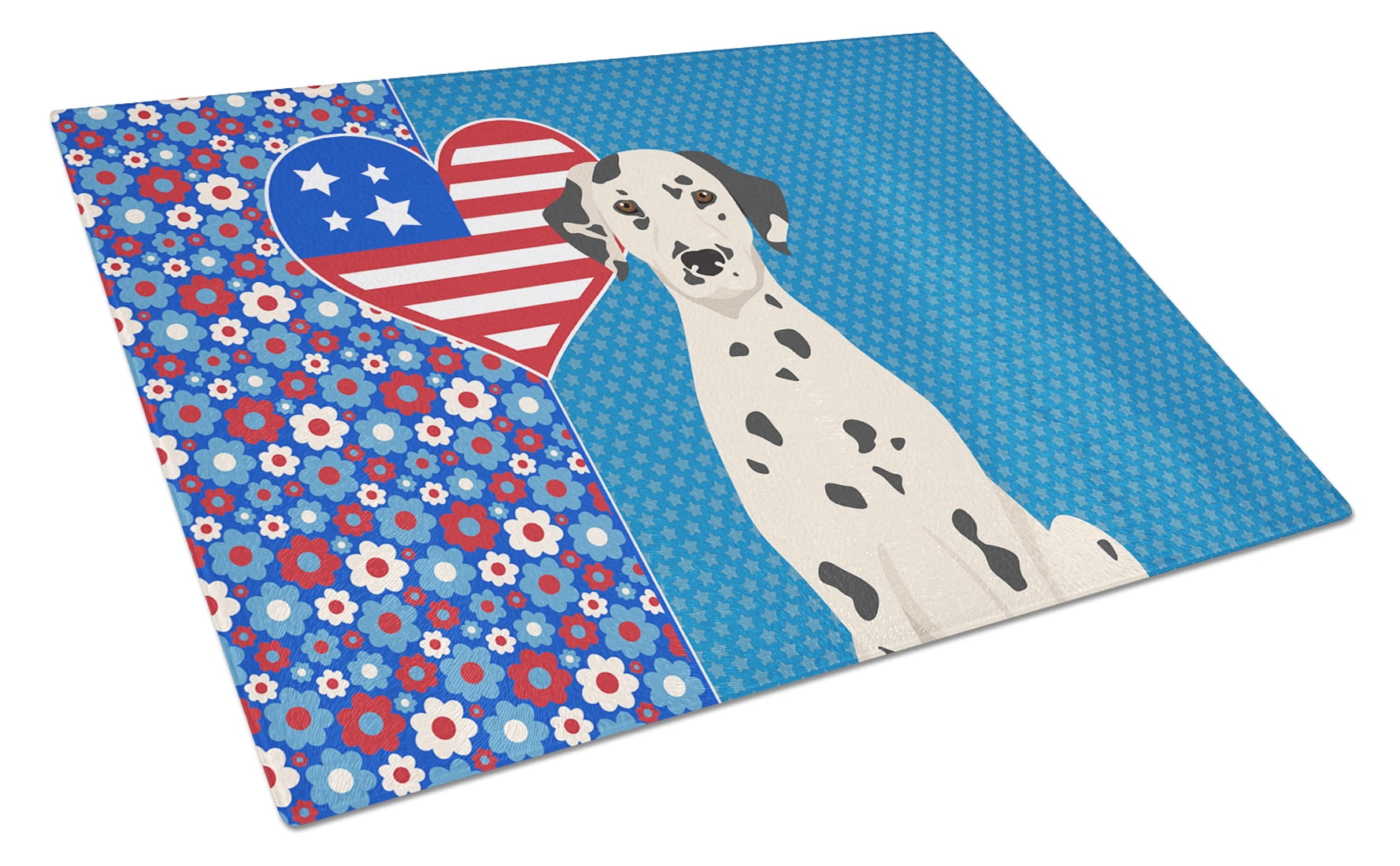 Dalmatian Glass Cutting Board Large 12 in x 15 in