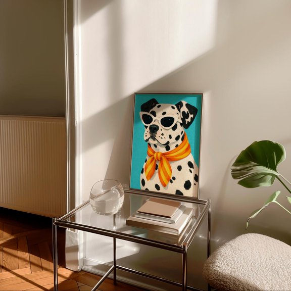Dalmatian Glitch Style Dog Distorted Pet Design 2 Poster