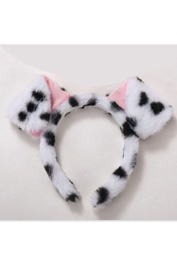 Dalmatian Headband with Dog Ears,Cute Ear Headband,Soft Dog Ears Hair For Daily Looks for halloween Play