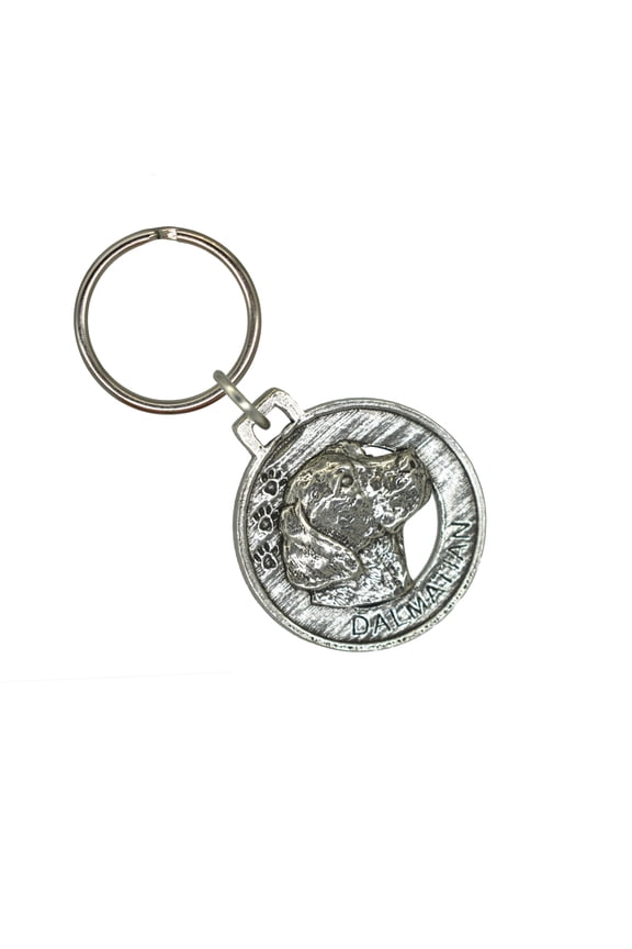 Dalmatian Keychain, D068KC, 1 1/2 Inch, Dog, Spotted, Pet, Metal, Pet, Gift, Handcrafted in the USA, Array of Dog Breed Designs Available, 100% American Made
