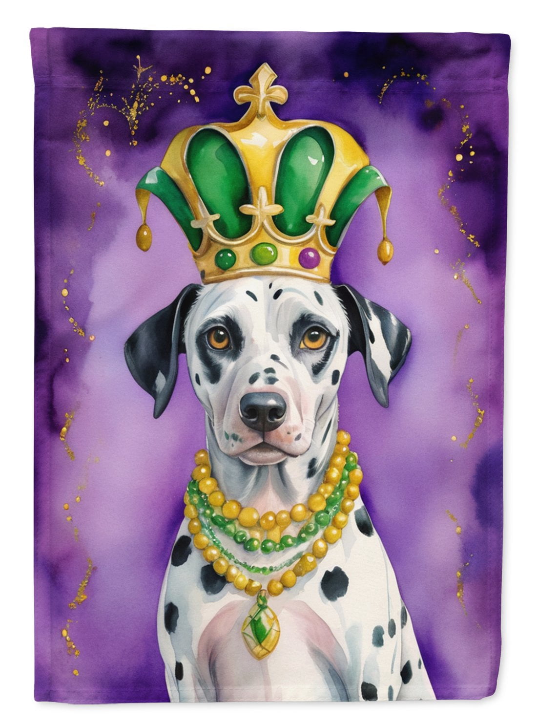 Dalmatian King of Mardi Gras Garden Flag 11.25 in x 15.5 in