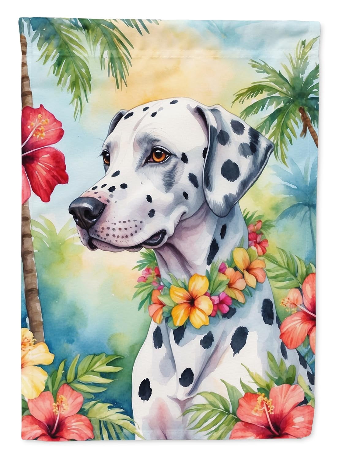 Dalmatian Luau Garden Flag 11.25 in x 15.5 in