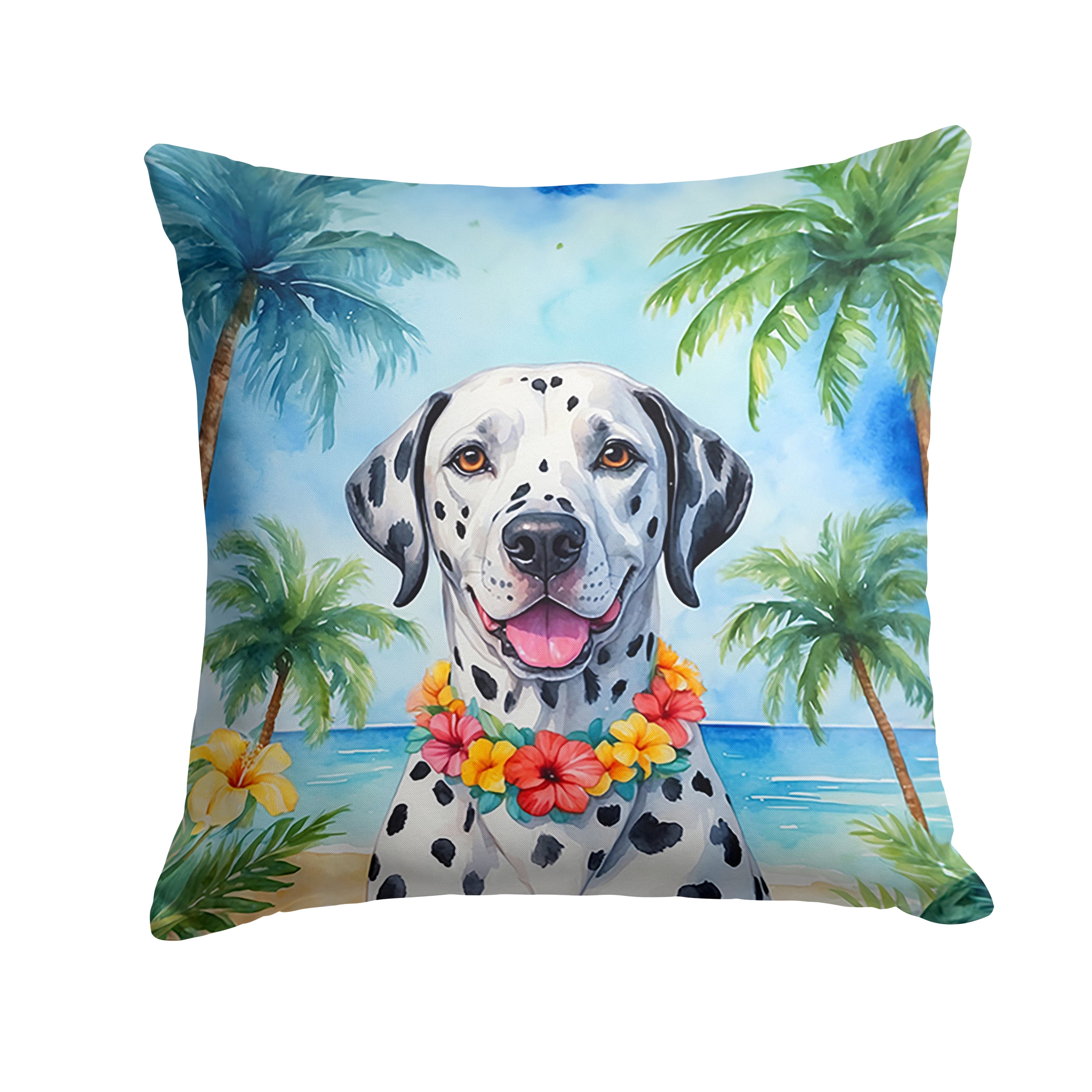 Dalmatian Luau Throw Pillow 18 in x 18 in