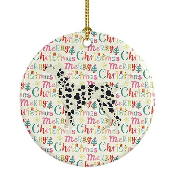 Dalmatian Merry Christmas Ceramic Ornament 2.8 in x 2.8 in