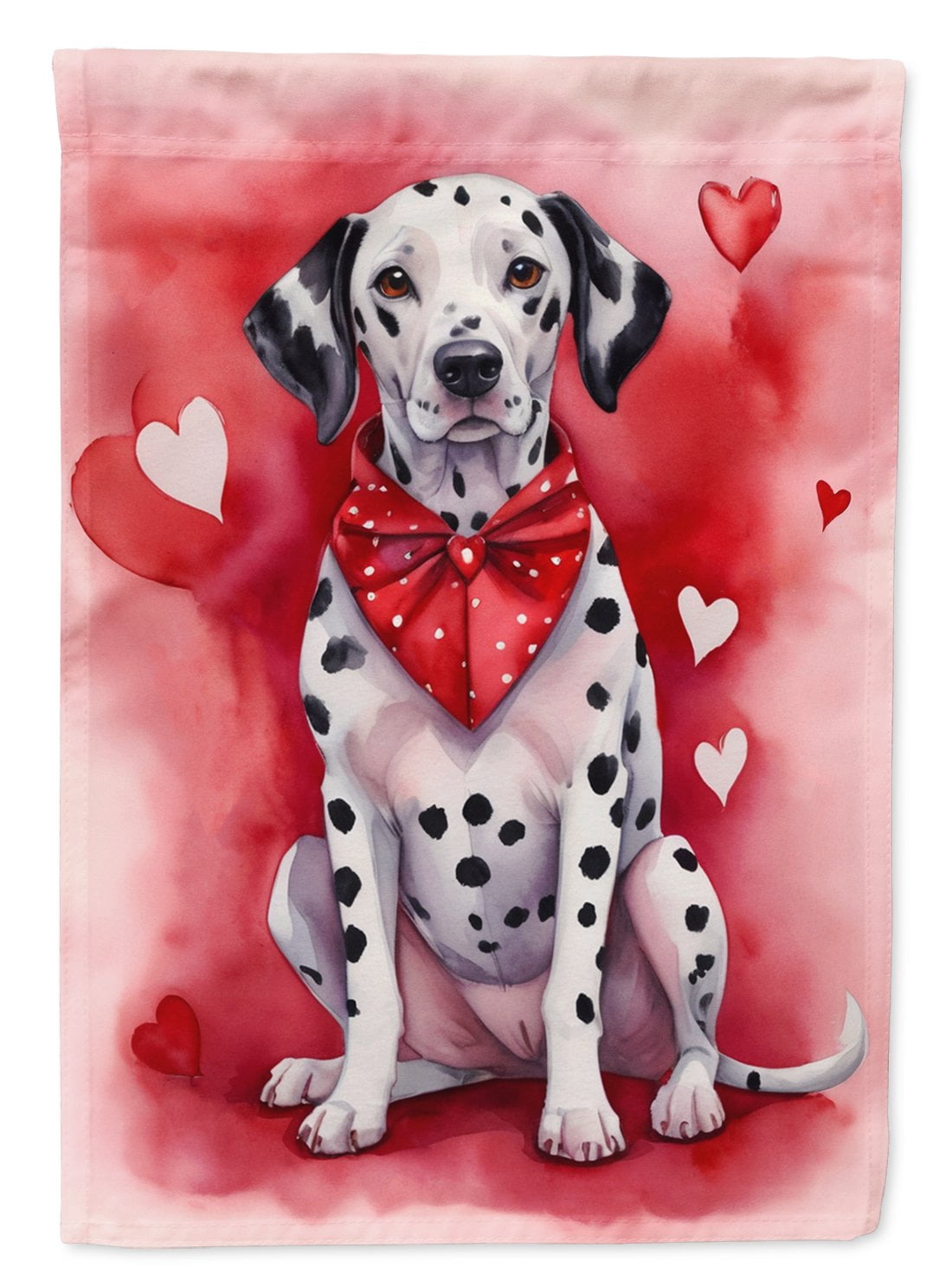 Dalmatian My Valentine House Flag 28 in x 40 in