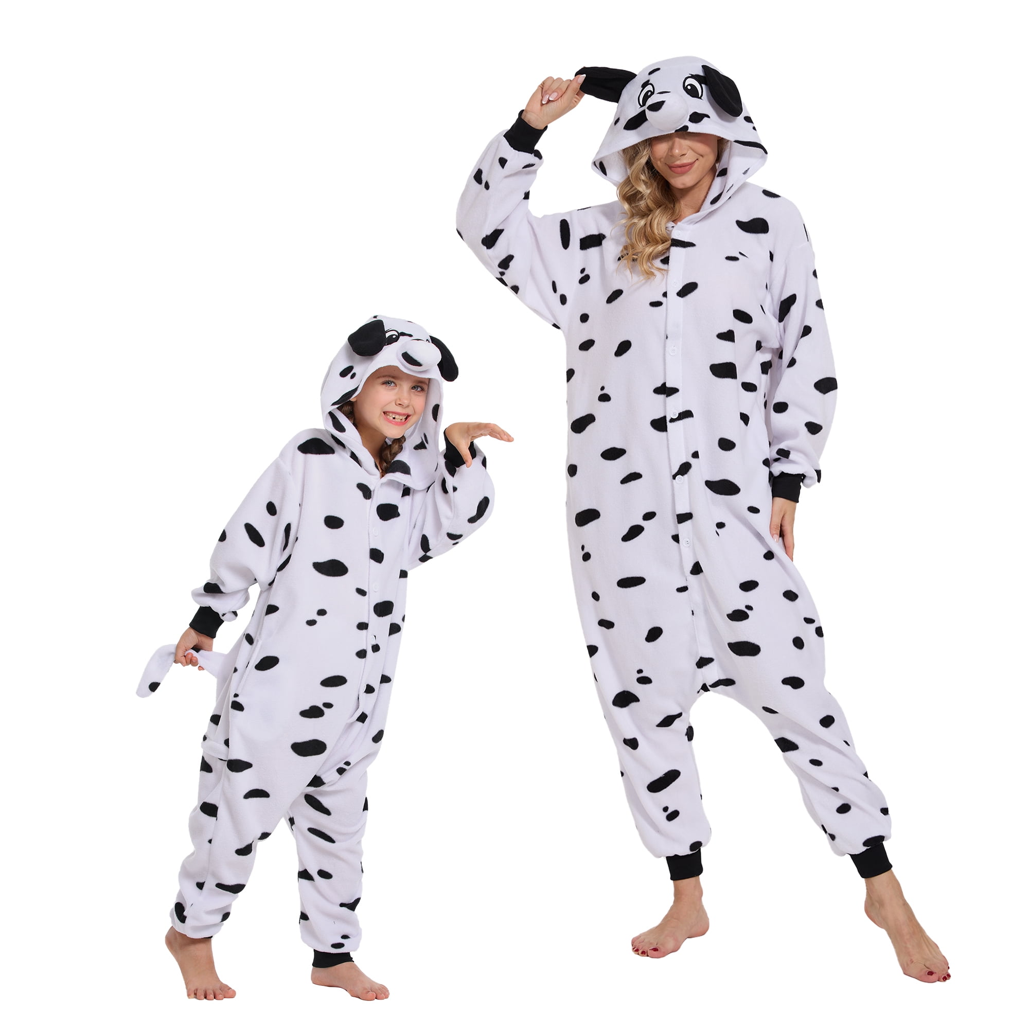 Dalmatian Onesie Adult CANASOUR Christmas Pajamas Polyester Animal Cosplay Suit Small