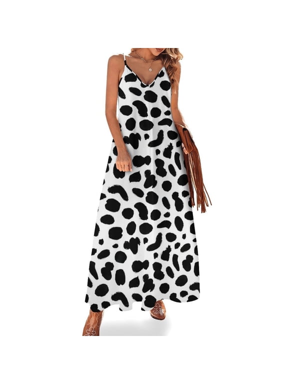 Dalmatian Pattern Sleeveless Dress Women's Evening Dress Womans Clothing