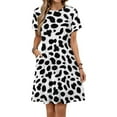 thumbnail image 1 of Dalmatian Pattern Sundress Short Sleeve Dress Summer Women Clothes Dress for Women Dresses, 1 of 7