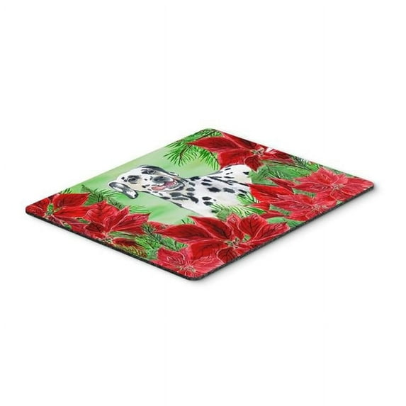 Dalmatian Poinsettas Mouse Pad, Hot Pad or Trivet