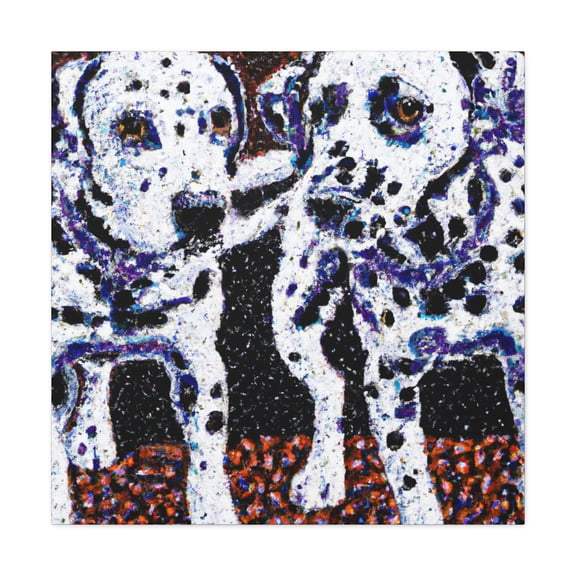 Dalmatian Pointillism Scene - Canvas