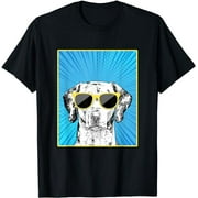 Dalmatian Portrait Pop Art Dog with Sunglasses T-Shirt