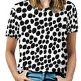 thumbnail image 1 of Dalmatian Print T Shirt Animal Dots Aesthetic T Shirts Short Sleeve T-Shirt Beach Tops Big Size, 1 of 5