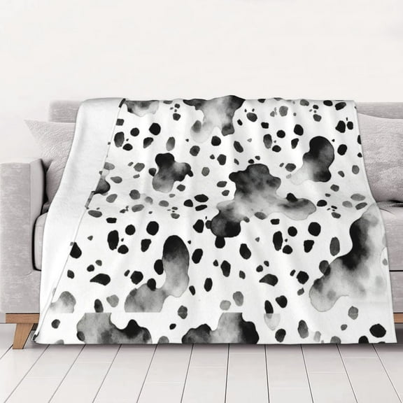 Dalmatian Print Throws Blanket Fleece Soft Cozy Warm Plush for Travel Chair Bedroom Living Room Sofa 60"x50"