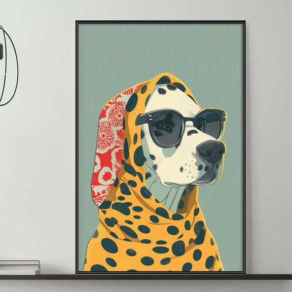 Dalmatian Retro Wall Art Mid Century Dog Poster, Vintage 1950s Animal Print, Kitschy Humor Poster Unframed Paper Print