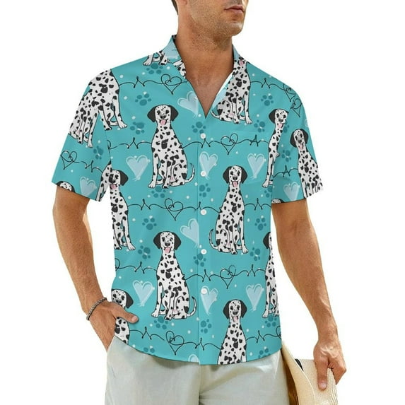 Dalmatian Spots Beach Shirt Black And White Hawaiian Casual Shirts Men Novelty Blouses Sho