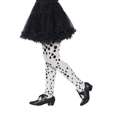 Dalmatian Tights Childs Child Black White Age 6-12