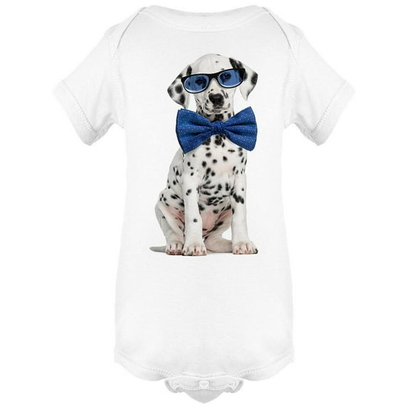 Dalmatian W/Bow And Glasses Bodysuit Baby's -Image by Shutterstock