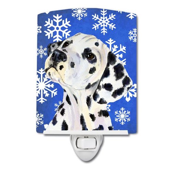 Dalmatian Winter Snowflakes Holiday Ceramic Night Light