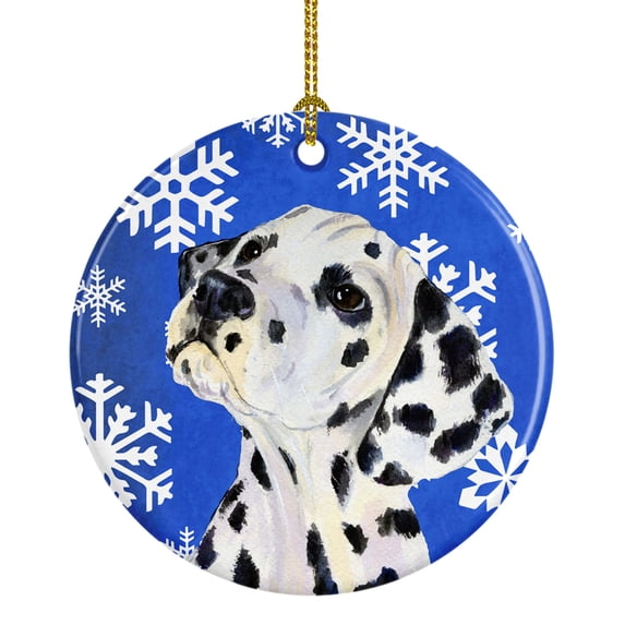 Dalmatian Winter Snowflakes Holiday Christmas Ceramic Ornament SS4630